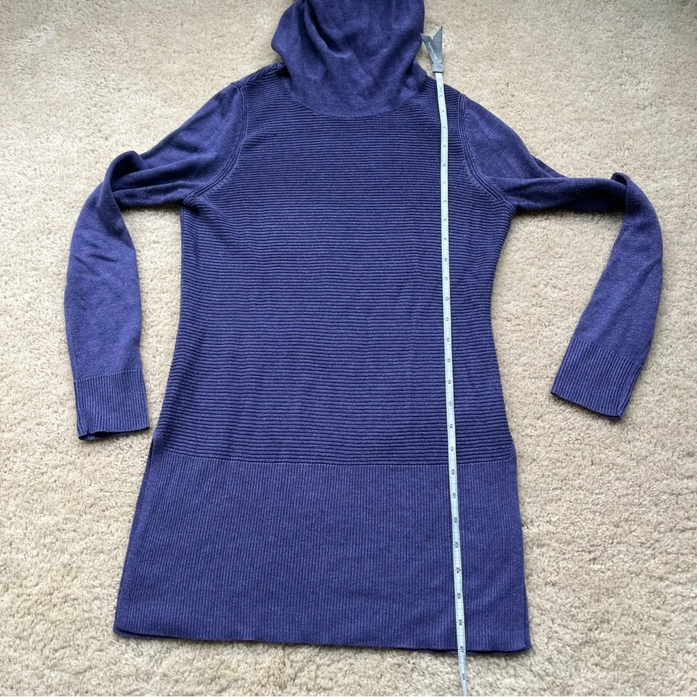 Adrienne Vittadini Women’s Purple Ribbed Cowl Neck Tunic Sweater - XS - EUC